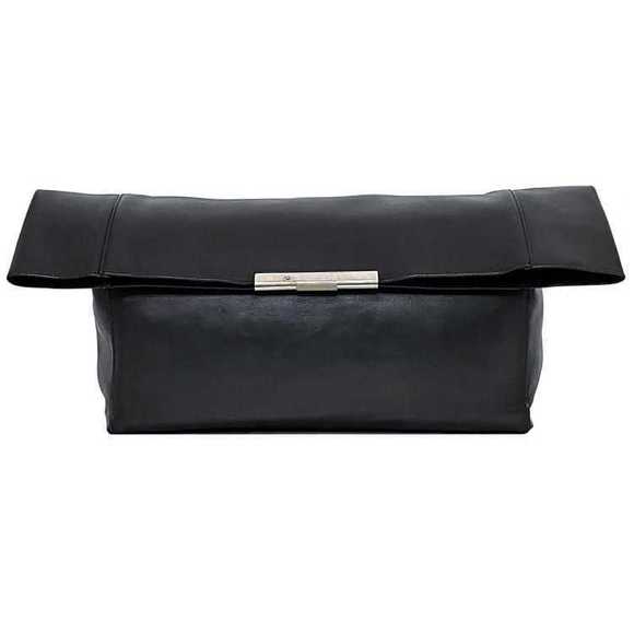 Celine Bag Leather Clutch Black Handbag - Picture 1 of 9
